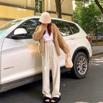 糯米裤女秋冬慵懒感软糯百搭高腰垂感阔腿裤显瘦xc