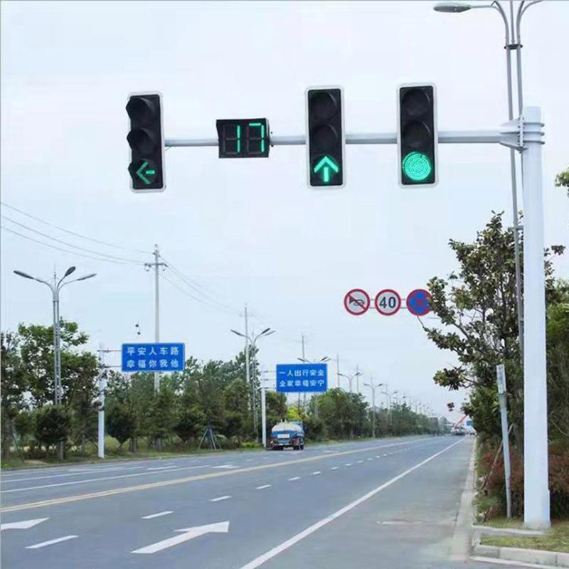 厂家交通信号灯杆人行道交通指示灯马路道路led红绿灯升降式