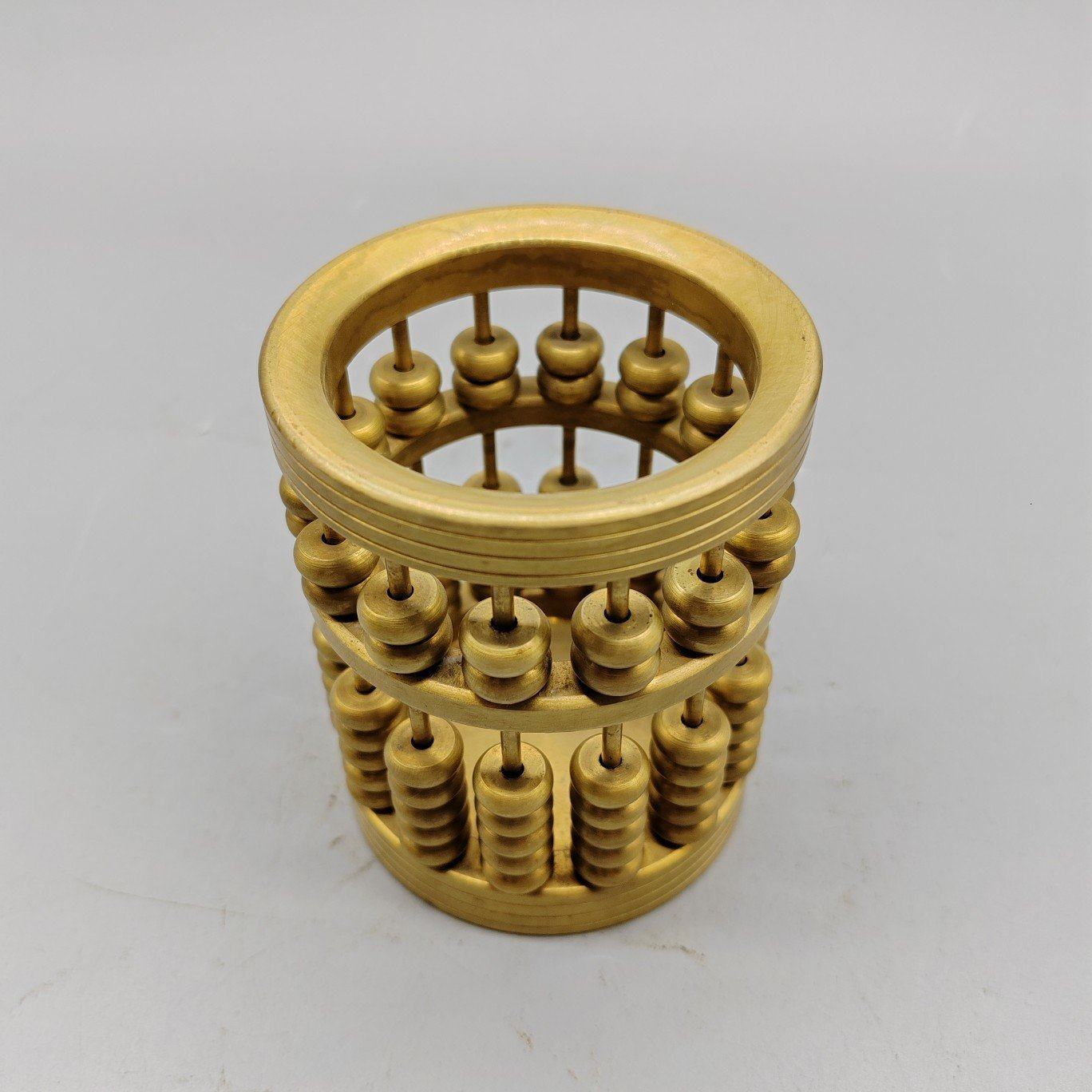 古董古玩仿古铜加厚圆形黄铜算盘笔筒居家可用乡下收藏老物件,家居饰品,桌面摆件,淘宝优惠券,粉丝福利购,淘宝优惠卷