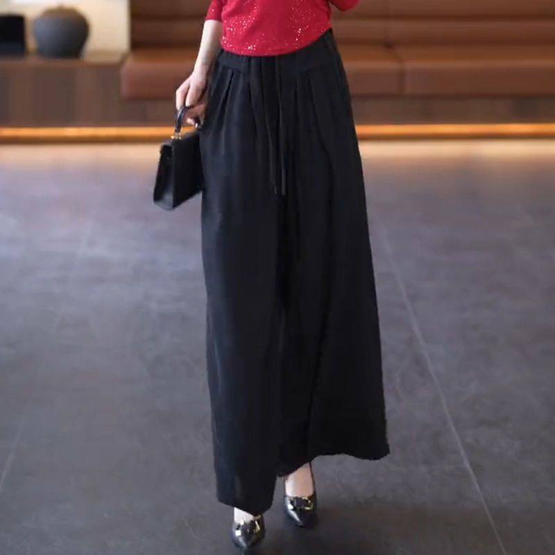 夏季新款半身裙裤女国风垂坠感阔腿裤高腰宽松大码休闲裤防蚊防晒,女装/女士精品,大码裤装,淘宝优惠券,粉丝福利购,淘宝优惠卷