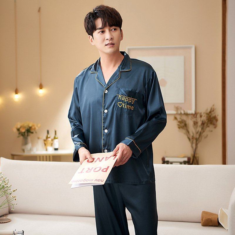 春秋季情侣睡衣女仿真丝绸韩版长袖开衫冰丝套装男士大码家居服薄,女士内衣/男士内衣/家居服,睡衣/家居服套装,淘宝优惠券,粉丝福利购,淘宝优惠卷