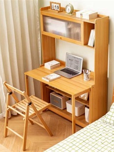 工作台写字卧室促 新折叠书桌一体电脑桌子办公桌学生家用小型台式