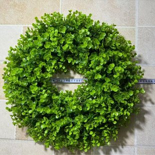 仿真绿植水草藤圈花环春夏季 专供花圈 门挂四季 花环跨境亚马逊