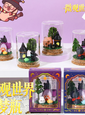卡通风小植物微观世界圆梦瓶