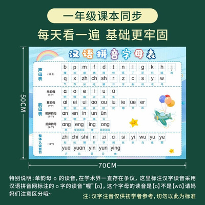 26个汉语音拼表字认母母表墙贴一年级声母挂韵整体读音节拼2TG2cl