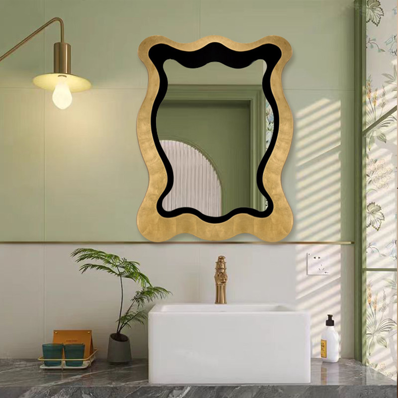 法式智能发光镜家用壁挂洗漱台浴室镜轻奢不规则异形化妆镜装饰镜,住宅家具,化妆镜,淘宝优惠券,粉丝福利购,淘宝优惠卷