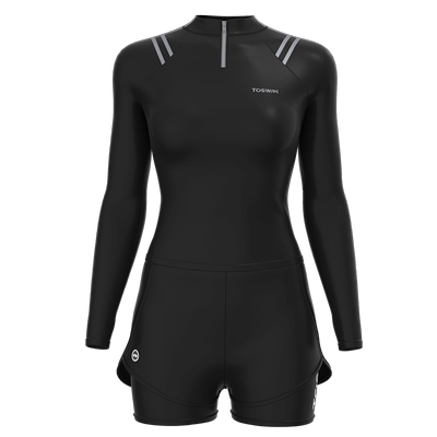 TOSWIM游泳衣分体游泳馆专用长袖平角防晒显瘦泳衣女高级感2025新