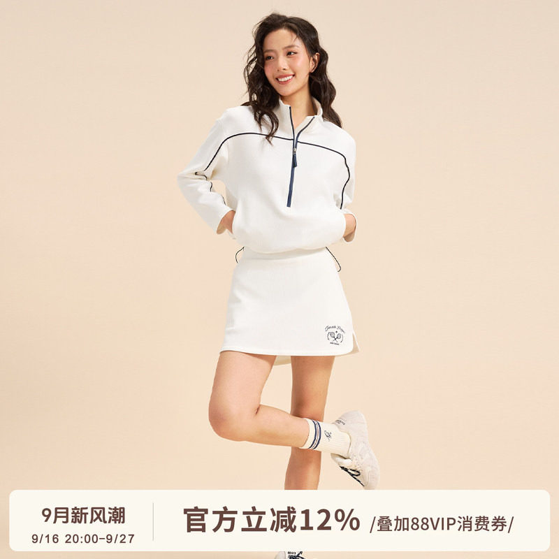 ARCTOBER 半拉链立领短款运动卫衣女抽绳吸湿排汗网球运动服外套