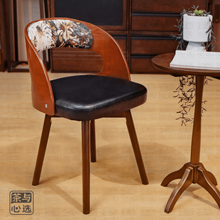 可旋转椅餐椅电脑椅化妆实木椅靠背吧台椅子轻奢高级2025餐凳高凳