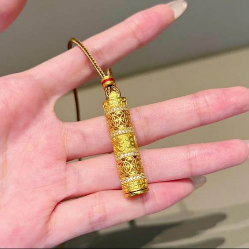 沙金999八宝随身金佛项链