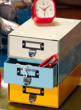 哈伯㊣Dulton收纳盒A5小号桌面整理置物可叠零食杂物文件金属抽屉