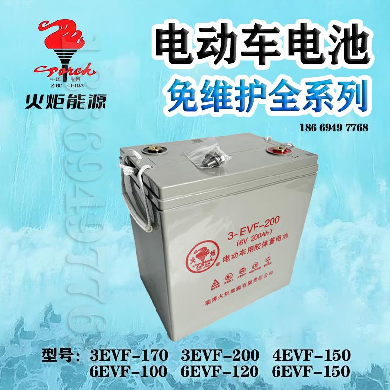 火炬蓄电池6V8V12V3EVF200/170观光巡逻车高尔夫球车免维护胶体