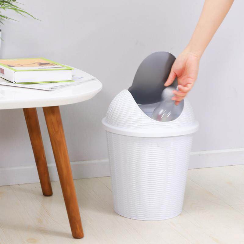 StefanPlast藤编垃圾桶摇盖家用洗手间卫生桶卧室客厅纸篓垃圾篓