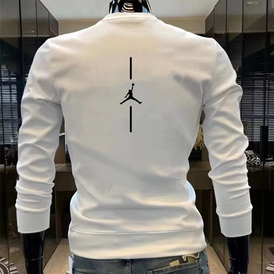秋冬新款飞人圆领卫衣男加绒加厚