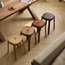 全友家居餐椅高脚凳子家用客厅网红实木腿小板凳可叠放DX108057