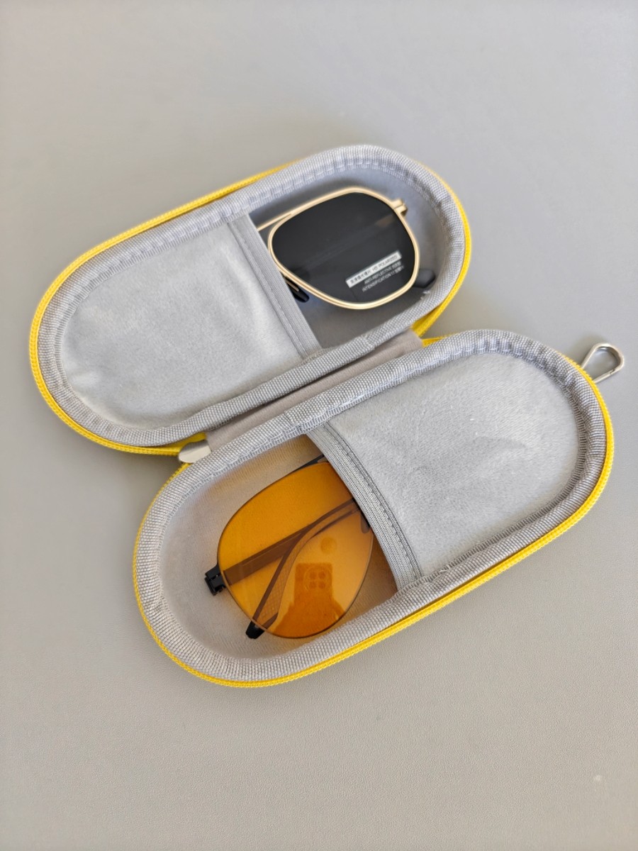 可装二副眼镜盒墨镜盒收纳盒便携式抗压收纳盒三色入