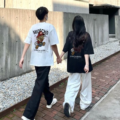 ins马里奥重磅夏新款美式短袖T恤宽松百搭男女同款情侣上衣