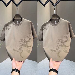 T恤上衣半袖 2026年夏季 国风刺绣情侣短袖 男士 男潮休闲圆领帅 新款