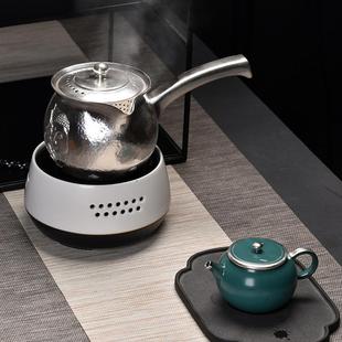 佛头禅意陶瓷鎏银煮茶器黑茶煮茶壶泡茶器高温耐热家用电陶炉套装