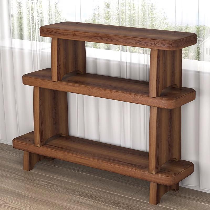 花架置物架客厅落地式阳台花架庭院室外展示架实木盆栽架