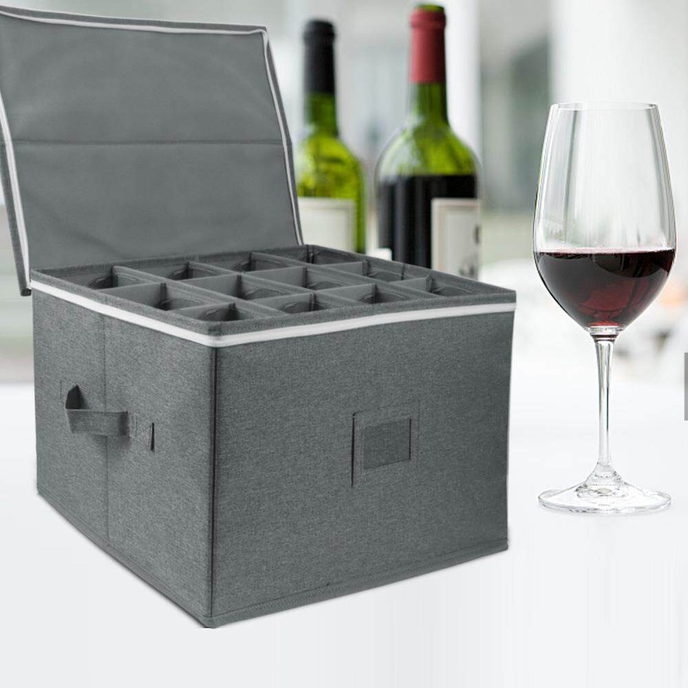 供现货红酒杯收纳盒可折叠高脚酒杯储存盒wineglassstoragebag图片
