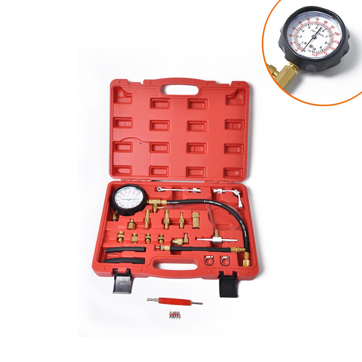 TU-114燃油喷射压力检测表+燃油表+燃油检测工具+气门芯+拆卸工具