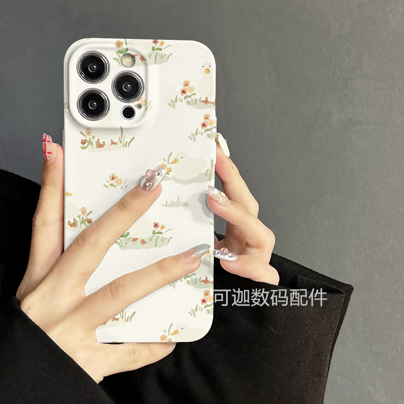 适用于iphone16promax苹果12手机壳华为小米小鸭子新款13/14pro菲林壳xs卡通创意个性xr高级感11防