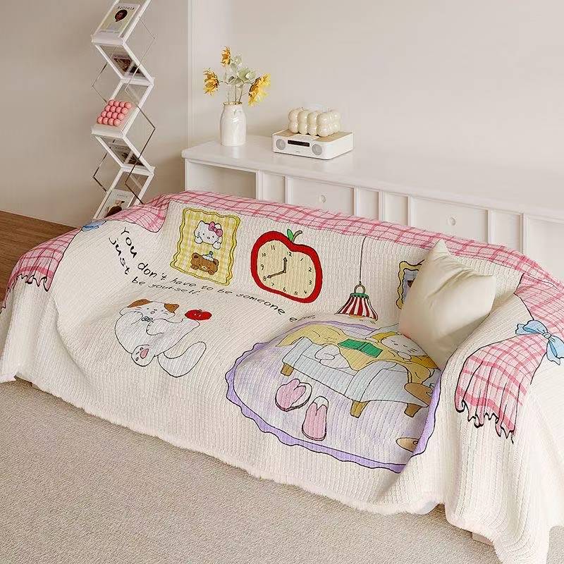 快乐企鹅沙发盖布巾四季通用2025新款一整张全盖防滑沙发套罩坐垫