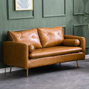 美式 双三人沙发 复古沙发客厅小户型北欧轻奢卧室咖啡厅皮艺网红款