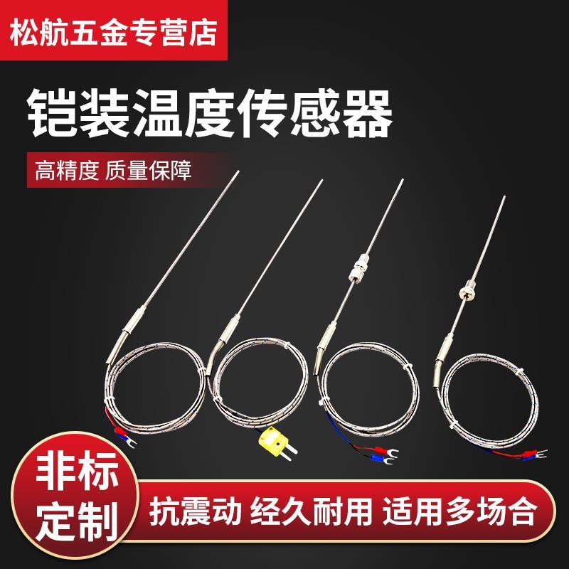 K型铠装热电偶WRNK-191热电偶针可弯曲PT100/E/J/T温度传感器探头