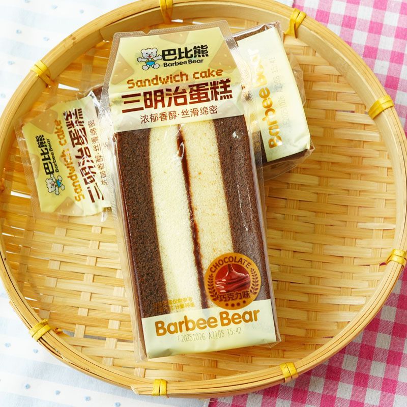 7月巴比熊三明治蛋糕巧克力原味夹心早餐办公室下午茶点甜品零食