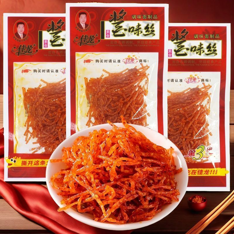 佳龙酱味丝辣条经典小吃辣丝怀旧麻辣儿时休闲零食网红小袋装