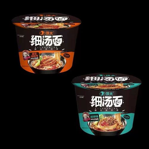 顶大酸辣细汤面麻酱爆肚味细汤面桶装方便面免煮速食非油炸