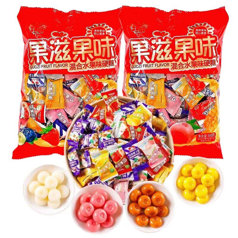 混合水果糖水果口味椰子草莓橙子硬糖水蜜桃喜糖散装年货糖果