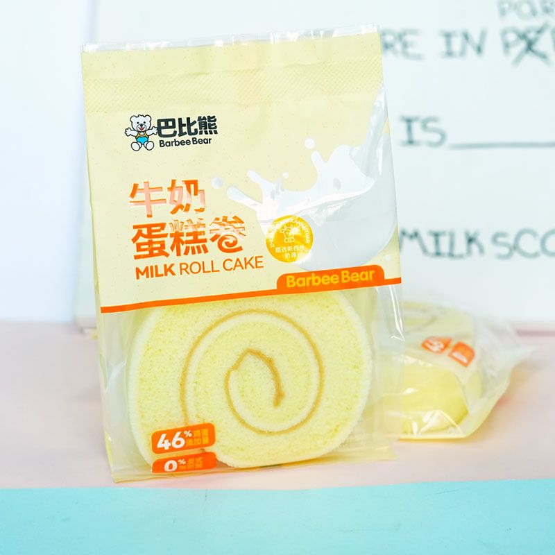 6月巴比熊牛奶蛋糕卷夹心早餐糕点点心面包500g办公休闲零食包邮