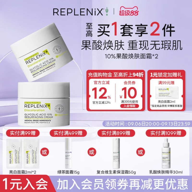 TOPIX Replenix果酸面霜提亮去黄收缩毛孔去黑头闭口粉刺角质乳霜图片