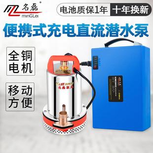 充电直流潜水泵12V24V48V伏电瓶车家用抽水机户外浇菜小型 便携式