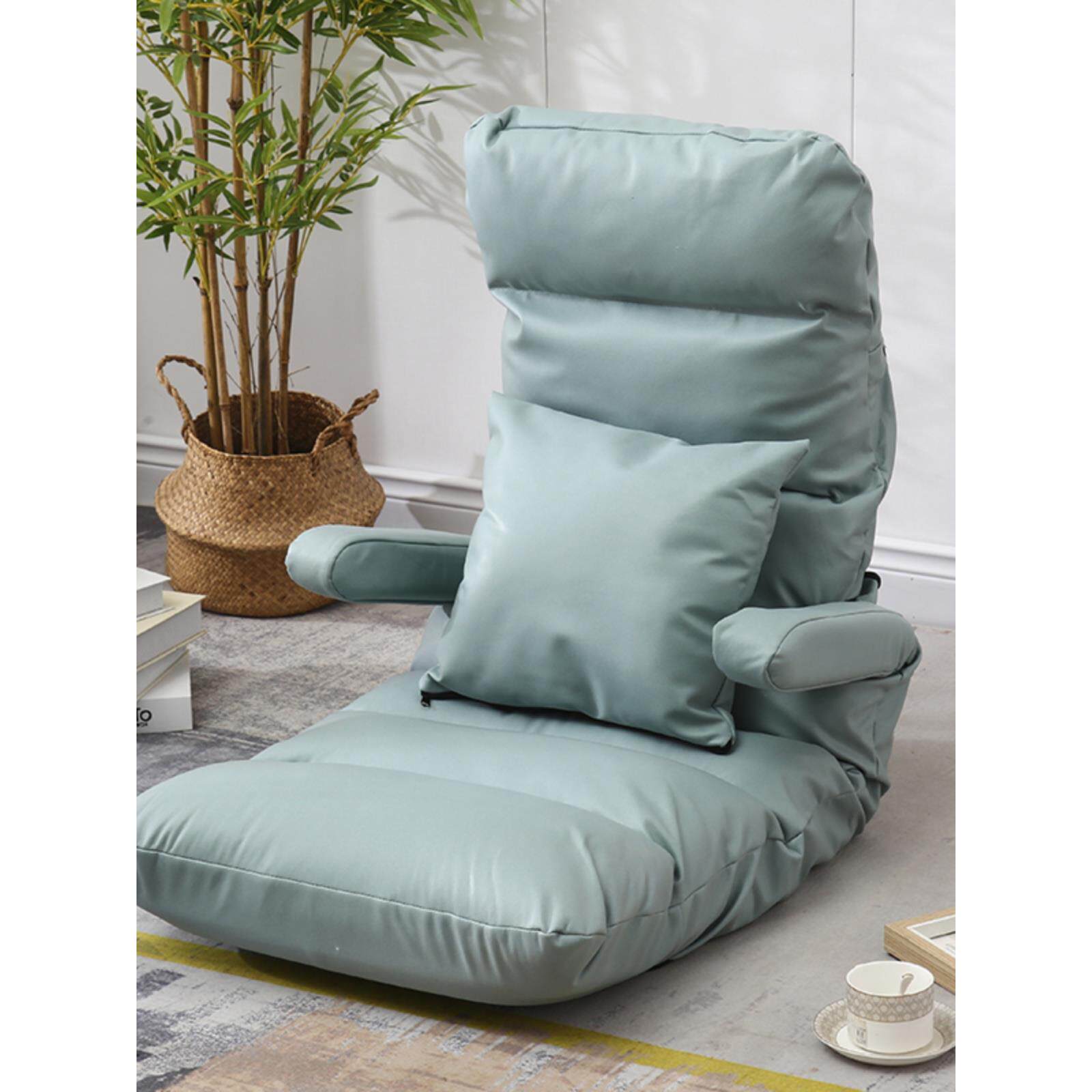 懒人沙发 榻榻米 折叠椅床上靠背飘窗护腰椅扶手款sofa喂奶椅子哺