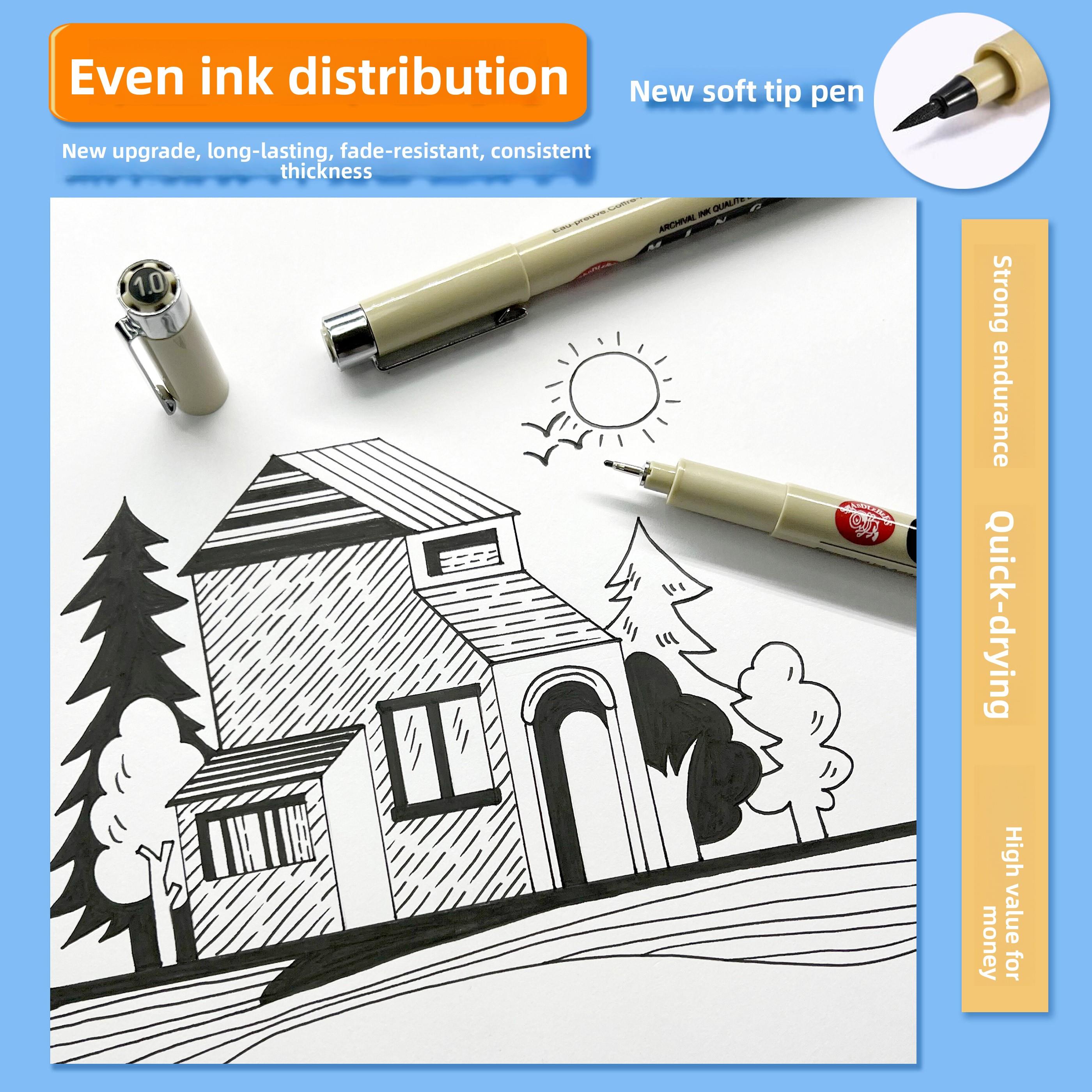 针笔一套6支（202/05/1.0/Br/1/3），适用于绘画设计中不同型号的