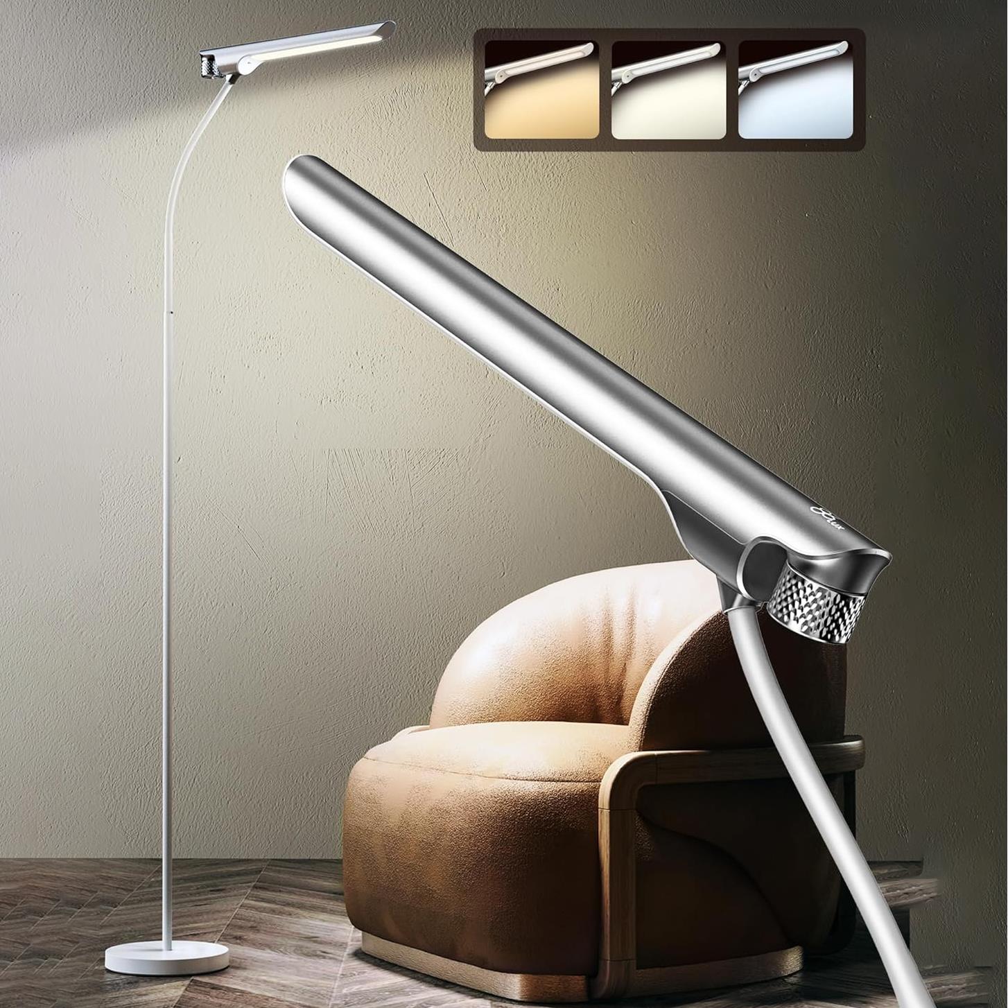 老外61美元出口超亮95高显色阅读落地灯无级调节灯头手势感应开关
