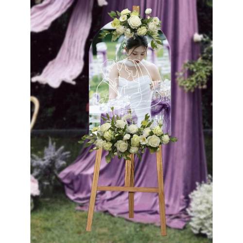 订婚宴桌卡布置装饰外景迎宾牌路引签到处创新高雅打卡镜支持diy