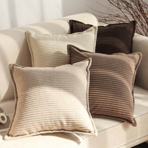 侘寂风素色灯芯绒抱枕床上用抱枕套不含芯方枕客厅百搭沙发靠枕