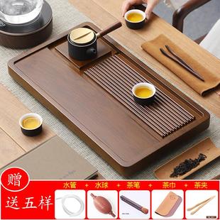 电茶炉套装 茶盘竹制茶台茶海茶具竹子家用长方形简约单层排水式