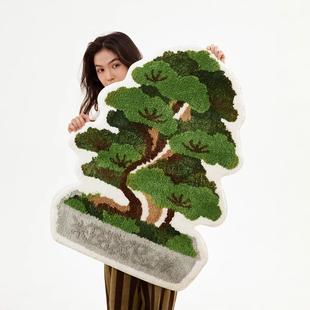 迎客松簇绒地毯入户玄关客厅床边垫 新年礼物〔松与松〕谢凸XIETU