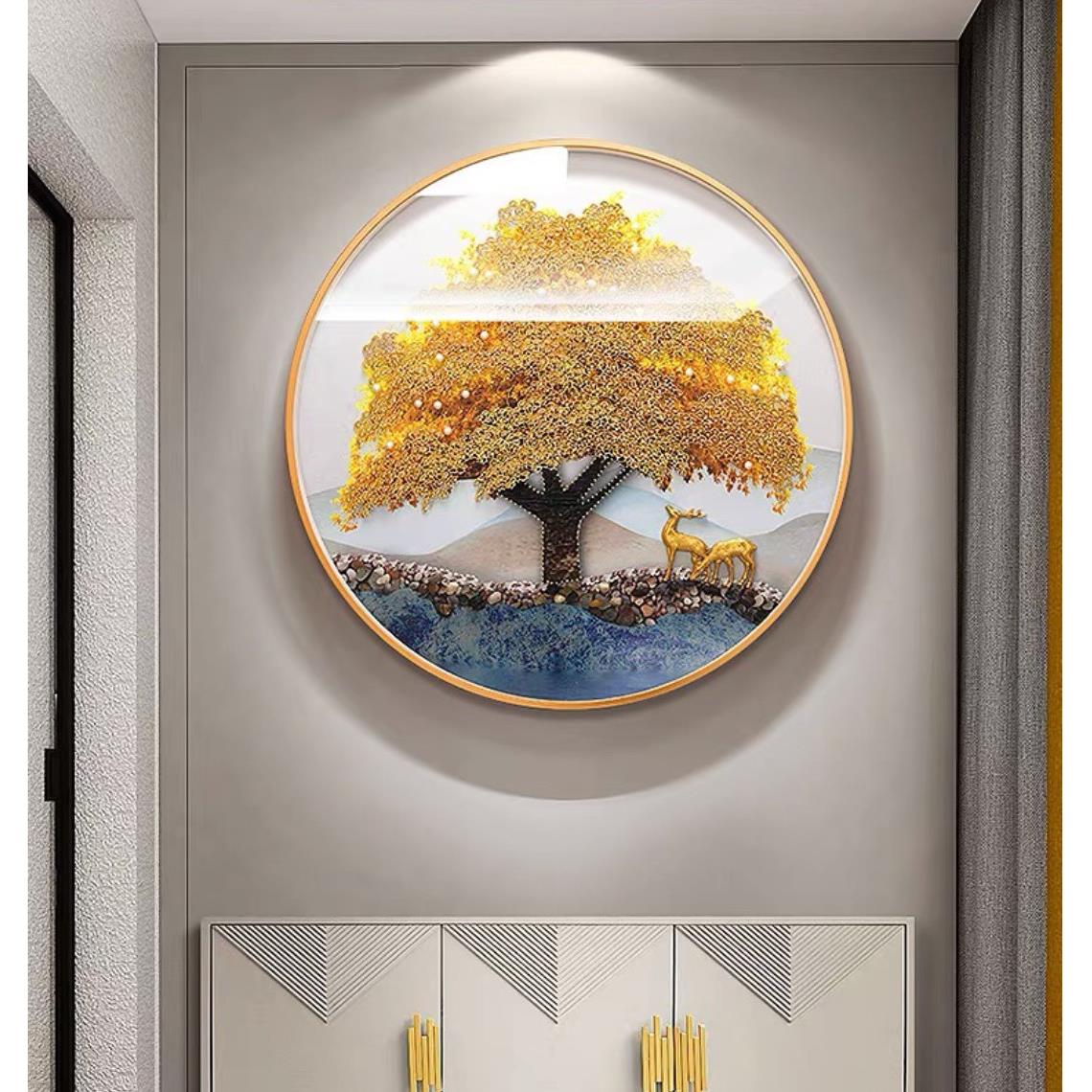 图美嘉| 高端入户门玄关立体装饰画现代简约轻奢实物装饰画饭厅圆图片