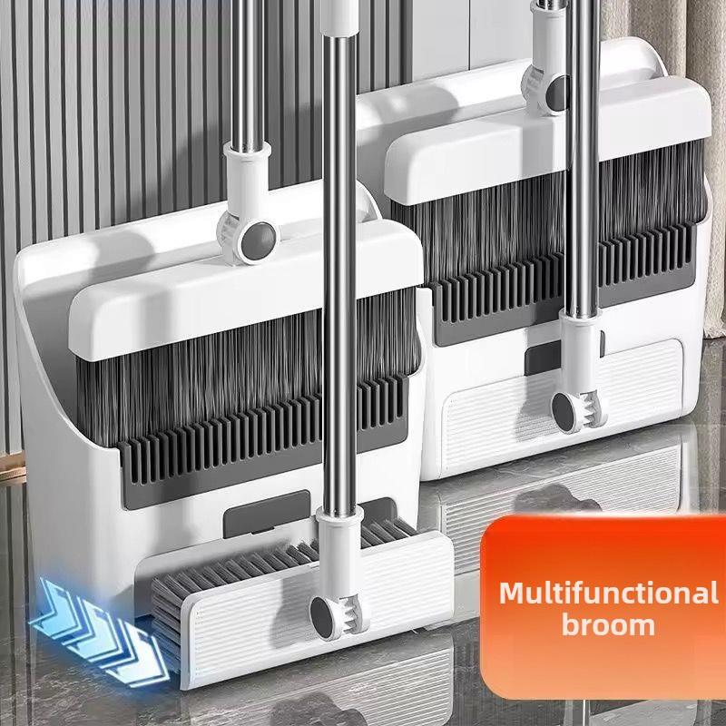 恒舒多功能扫帚簸箕套装地板刷和地板刮板组合家用扫帚折叠收纳两
