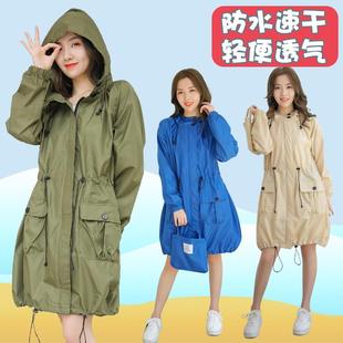 新款 时尚 雨衣女外套长款 徒步可外穿防水户外登山连体雨披女士薄款