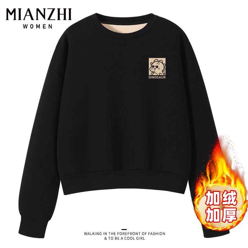 森马集团棉致黑色加绒卫衣