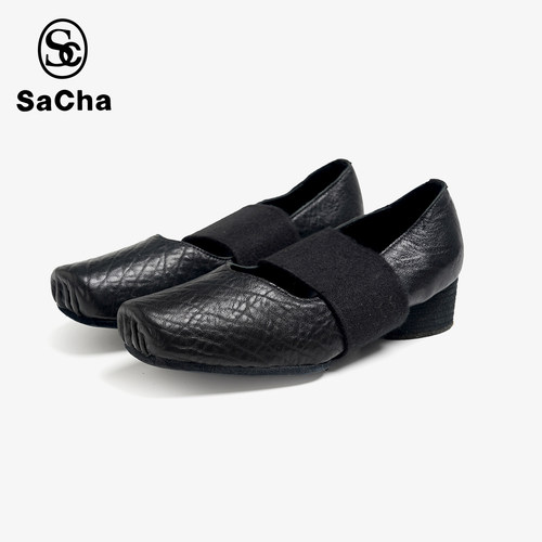 英国百年品牌SACHA复古粗跟猪鼻子玛丽珍鞋BTXG-230520