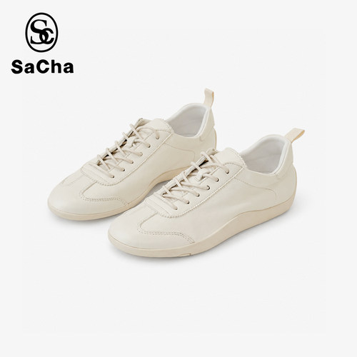 英国百年品牌SACHA真皮软底软面休闲小白鞋BTSP-3754